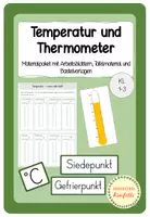 Vorschau - Arbeitsblätter - Temperatur und Thermometer - Materialpaket (Arbeitsblätter, Tafelmaterial, Bastelvorlage) - Deckblatt