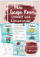 Vorschau - Arbeitsblätter - Mini-Escape Room: Umwelt & Klimawandel (Klasse 4-6) - Spiel - Rätsel - Klima, Umweltschutz - Deckblatt