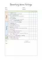 Vorschau - Arbeitsblätter - Bewertungsbogen Vortrag/Referat/Präsentation mit und ohne Arbeitsnote - Seite 3