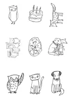 Vista previa - Manualidades / Dibujos para colorear - Brown Owl's Birthday Tea - Mini pictures - HIDE AND SEEK - página 1