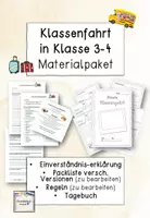 Vorschau - Anderer Materialtyp - Material für Klassenfahrt mit Regeln, Packliste und Tagebuch - Deckblatt