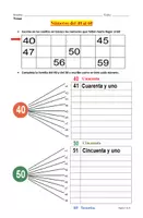 Vista previa - Hojas de trabajo - GUÍA PRÁCTICA NÚMEROS DEL 40 AL 60 - Portada