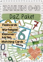 Vorschau - Stationenlernen - Zahlen 0-10 Paket für DaZ/ DaF Flashcards und Spiele - Deckblatt