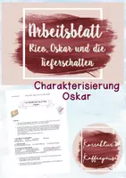 Vorschau - Arbeitsblätter - Arbeitsblatt / Übung "Rico, Oskar und die Tieferschatten" - Charakterisierung zu Oskar verfassen - mit strukturierter Vorarbeit - Klasse 5/6 - Deckblatt