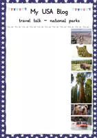 Vorschau - Arbeitsblätter - Writing: travel blog national parks USA - Seite 1