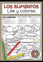 Vista previa - Hojas de trabajo - LOS ALIMENTOS - Lee y colorea (2 niveles de diferenciación) - Portada