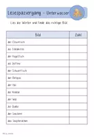 Vorschau - Arbeitsblätter - Lesespaziergang Unterwasser - für die 1. Klasse, 2-fach differenziert - Seite 1