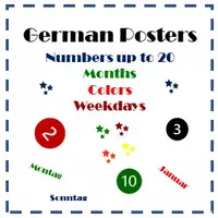 Vorschau - Poster - Lernposter Deutsch - Zahlen bis 20, Farben, Monate, Wochentage - DaF A1 und A2 - Deckblatt