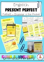 Vorschau - Mal- und Bastelvorlagen - Faltheft - Englisch Grammatik Present Perfect - Deckblatt