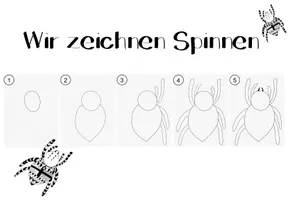 Vorschau - Mal- und Bastelvorlagen - Wir zeichnen Spinnen und Spinnennetze - Seite 2