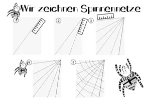 Vorschau - Mal- und Bastelvorlagen - Wir zeichnen Spinnen und Spinnennetze - Seite 3