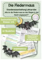Vorschau - Stundenentwürfe - Sachunterricht Lehrprobe UPP "Die Fledermaus - Echoortung" Ausarbeitung - Deckblatt