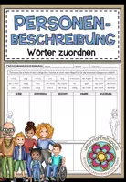 Vorschau - Arbeitsblätter - PERSONENBESCHREIBUNG - Wörter zuordnen (Arbeitsblatt) - Deckblatt
