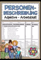 Vorschau - Arbeitsblätter - PERSONENBESCHREIBUNG - Adjektive Arbeitsblatt (3-fach differenziert) - Deckblatt