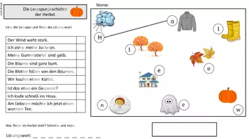 Vorschau - Arbeitsblätter - Der Herbst - Lesespur fünffach differenziert - Seite 3