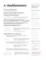 Vorschau - Arbeitsblätter - Handout "x-Ausklammern" - Herleitung, Beispiele und Übungen - Deckblatt