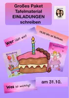 Vorschau - Stundenentwürfe - Großes Bundle EINLADUNGEN Tafelmaterial & Lerntheke - Seite 1