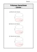 Vorschau - Arbeitsblätter - Volumenberechnung | Übungsaufgaben (Würfel, Quader, Dreiecksprisma und Zylinder) - Seite 3
