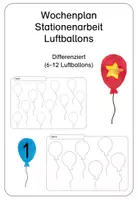 Vorschau - Arbeitsblätter - Wochenplan Luftballons blanko differenziert - Deckblatt