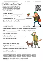 Vorschau - Arbeitsblätter - Arbeitsblatt "Jäger" + Onlineübung & MP3 + - Deckblatt