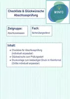 Vorschau - Anderer Materialtyp - Abschlussprüfung: Viel Erfolg + Checkliste - Deckblatt
