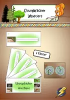 Vorschau - Stationenlernen - Fächer Waldtiere - Deckblatt