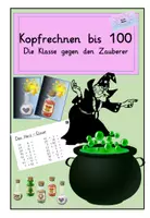 Vorschau - Arbeitsblätter - Kopfrechnen bis 100 : Klasse gegen den Zauberer - Deckblatt