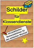 Vorschau - selbst erstellte Cliparts/Grafiken - Aushang Klassendienste - Deckblatt