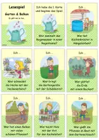 Vorschau - Spiele - DaZ/ DaF Lesespiel Garten & Balkon Verbkonjugation Präsens - Deckblatt