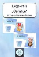 Vorschau - Präsentationen/Tafelbilder - Legekreis "Gefühle" in zwei verschiedenen Farben - Deckblatt