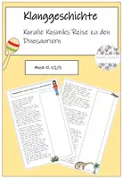 Vorschau - Stundenentwürfe - Klanggeschichte Koralie Kosmiks Reise zu den Dinosauriern - Deckblatt