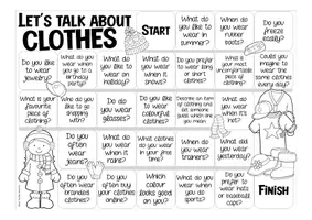 Vista previa - Juegos / Gamificación - Let´s talk about CLOTHES boardgame English / Inglés for speaking activities / conversation classes - página 2