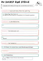 Vorschau - Arbeitsblätter - Auf eine Stellenanzeige reagieren - Dialog Daz A1 A2 IFK - Deckblatt