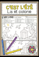 Vista previa - Hojas de trabajo - C’EST L’ÉTÉ! - Lis et colorie (2 niveles de diferenciación) - Portada