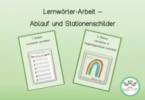 Vorschau - Stationenlernen - Lernwörter-Arbeit/-Stationen - Deckblatt