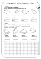 Vorschau - Arbeitsblätter - Satz des Pythagoras - Seite 1