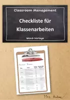 Vorschau - Anderer Materialtyp - Merkblatt/Word-Vorlage: Checkliste -Klassenarbeiten - Deckblatt