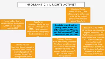 Vorschau - Arbeitsblätter - Englisch Oberstufe - USA - American Dream Vs. Nightmare - Timeline & Activists in Civil Rights Movement- Netflix Documentary - Seite 1