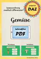 Vorschau - Interaktives Material - Wortschatz DAZ / Lesen: Gemüse, interaktive PDF - Deckblatt