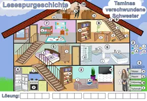 Vorschau - Arbeitsblätter - Lesespurgeschichte "Taminas verschwundene Schwester" Level 4 - Thema "Wohnen" DaZ / Deutsch - Seite 3
