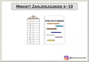 Vorschau - Arbeitsblätter - Minibuechlein Zahlzerlegungen (verschluesselt) - Seite 1