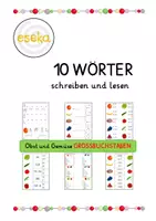 Vorschau - Arbeitsblätter - 10 Wörter schreiben und lesen. Obst & Gemüse GROSSBUCHSTABEN - Deckblatt