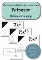 Vorschau - Arbeitsblätter - Rechnen mit Potenzen - Rechenspaziergang - Deckblatt