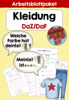 Vorschau - Arbeitsblätter - Kleidung DaZ, DaF - Arbeitsblattpaket - Deckblatt