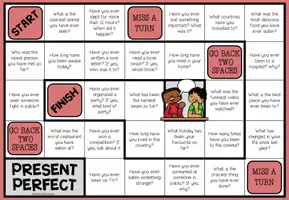 Vista previa - Hojas de trabajo - PRESENT PERFECT - Conversation Board Game - página 1