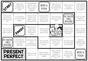 Vista previa - Hojas de trabajo - PRESENT PERFECT - Conversation Board Game - página 2