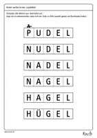 Vorschau - Arbeitsblätter - Logikrätsel für Erstleser – In jeder Zeile einen Buchstaben ändern - Seite 3