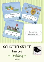 Vorschau - Stundenentwürfe - Schüttelsätze Frühling Kartei mit 24 Karten - Deckblatt