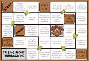Vista previa - Hojas de trabajo - THANKSGIVING - Conversation Board Game - página 1