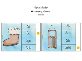 Vorschau - Spiele - Klammerkarten Wortanfang erkennen * Winter - Seite 3